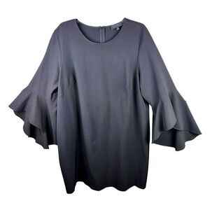 Eloquii Black Flounce Sleeve Shift Dress Size 18 Office Work Classic Business